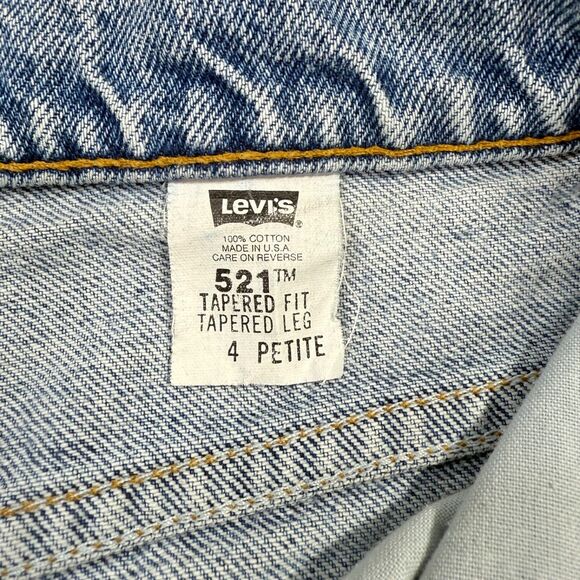 Vintage 1994 Levi's 521 Tapered Fit Red Tab Jeans MADE IN USA Fit 24 x 27 - Picture 2 of 8
